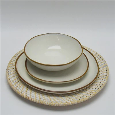 Service de table confortable en céramique émaillée réactive